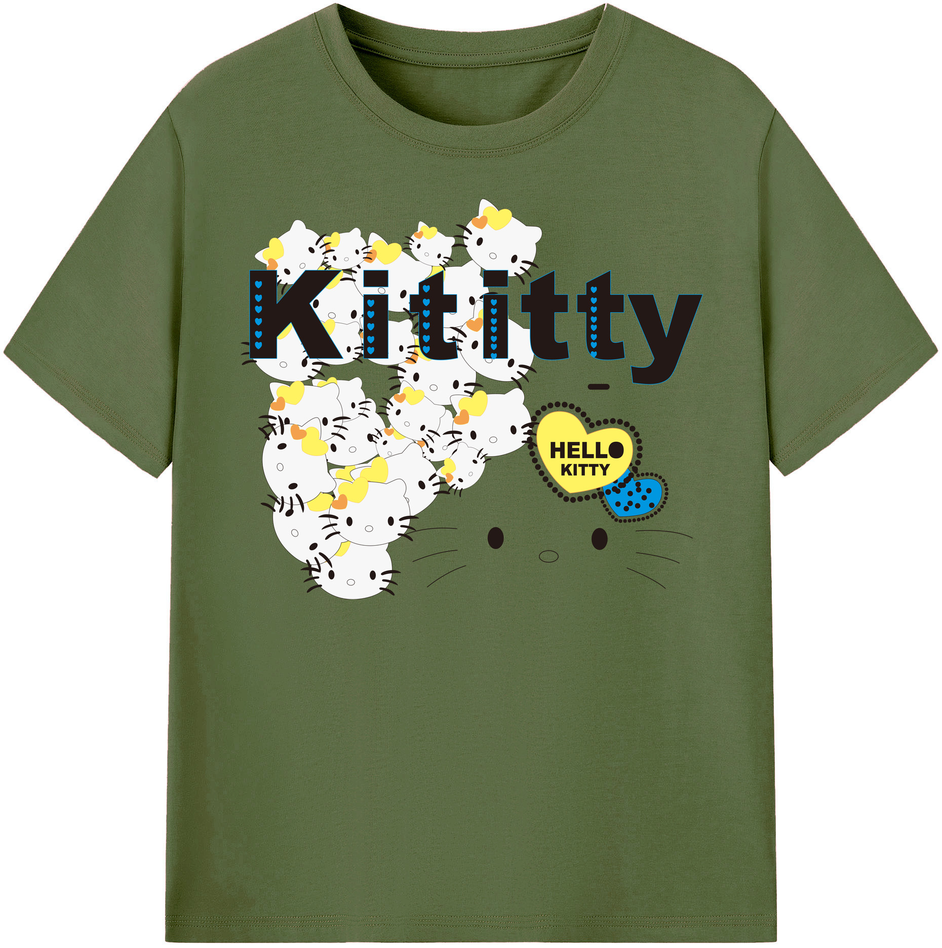 （画像用） Hello Kitty ハローキティ 綿100％半袖Tシャツ（フロントプリント）